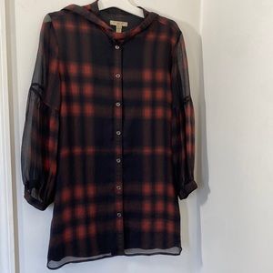 Burberry Brit Georgette Silk Blouse in Rowanberry